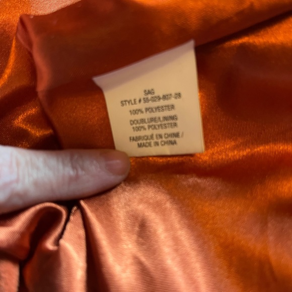 Orange faux suede blazer. - Picture 5 of 8